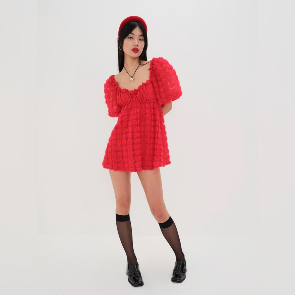 For Love & Lemons Hannah Red Mini Dress